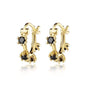 Luxury 925 Sterling Silver Ear Needle Flower Colorful Crystal Gold Earring For Women Hoop Earrings Trend Jewelry  Accessories