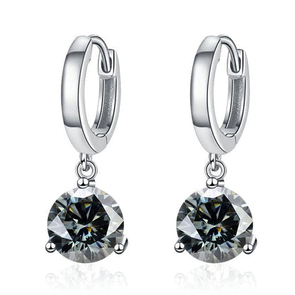 2ct Moissanite Diamond Earrings 100% S925 Sterling Sliver Orginal Drop Earring Wedding Bride Jewelry with Certificate for Women