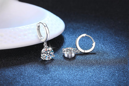 2ct Moissanite Diamond Earrings 100% S925 Sterling Sliver Orginal Drop Earring Wedding Bride Jewelry with Certificate for Women