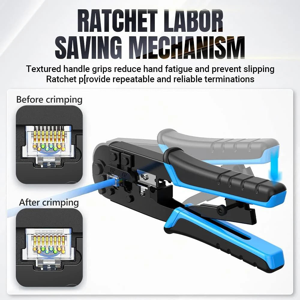RJ45 Crimper RJ11 RJ45 Crimping Tool Ethernet Network LAN Cable Crimper Cutter Stripper Plier for 6P 8P RJ11 RJ12 RJ45