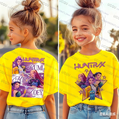 Kpop Demon Hunters Parent Child Short Sleeve Cute Kpop Demon Hunters Tee