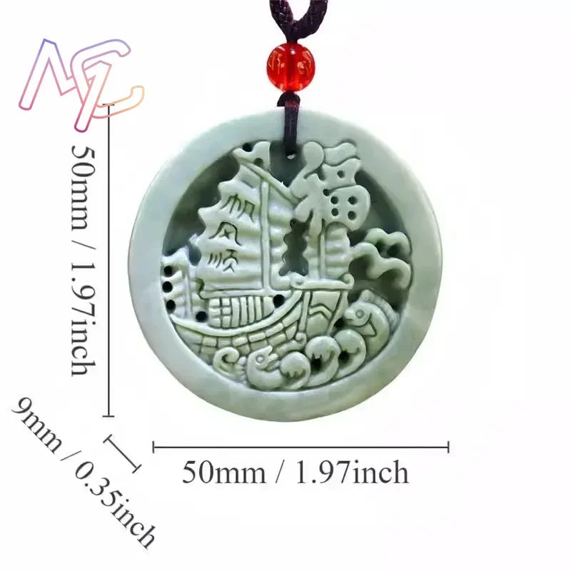 Light Green Natural Jade Flower Heart Pendant Necklace Real Jewellery Carved Gemstone Fashion Charm Amulet Gifts for Women Men