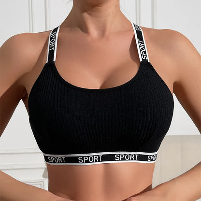 Ribbed Women Bras No Pad Female Underwear Athletic