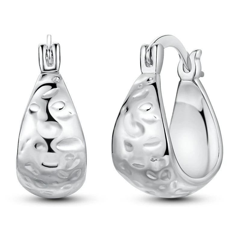 CYMYSS 2025 New 925 Sterling Silver Classic Hollow-out Versatile Hoop Earrings for Women Fine Jewelry Ideal Birthday Party Gifts