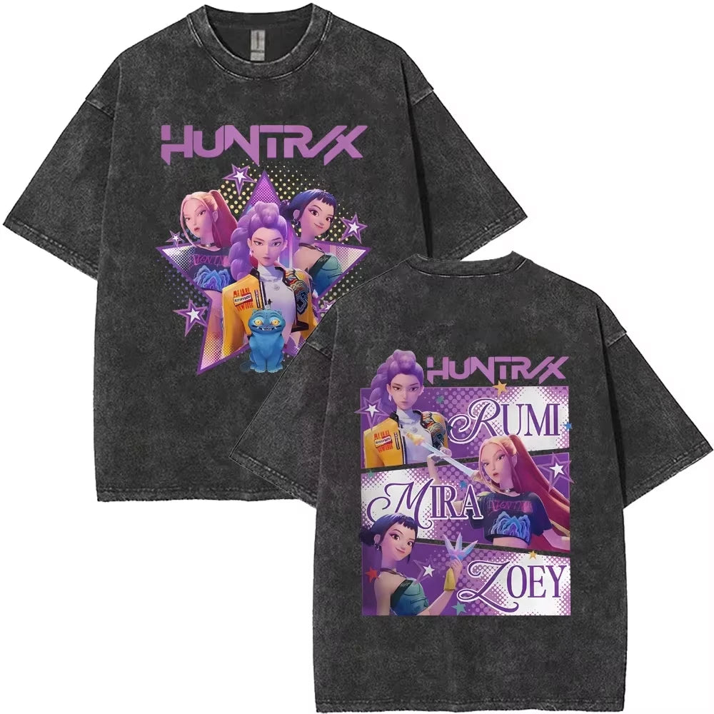 Huntrix Kpop Demon Hunter Washed T-Shirt