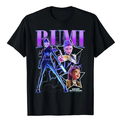 K-pop Demon Hunter Rumi Mira Zpey Movie Pattern T-Shirt Unisex Original Harajuku Style High-Quality Cotton T-Shirt Streetwear