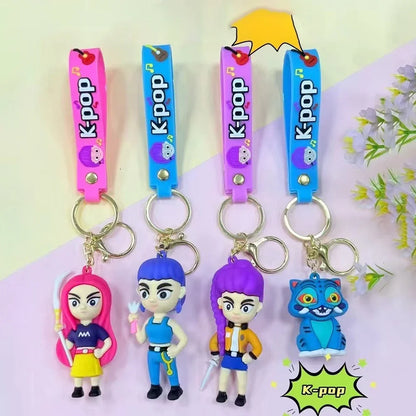 Super popular KPop Devil Hunter Peripheral Widget Rumi Mira Zoe PVC Keychain Backpack Decoration Widget Accessories Toys