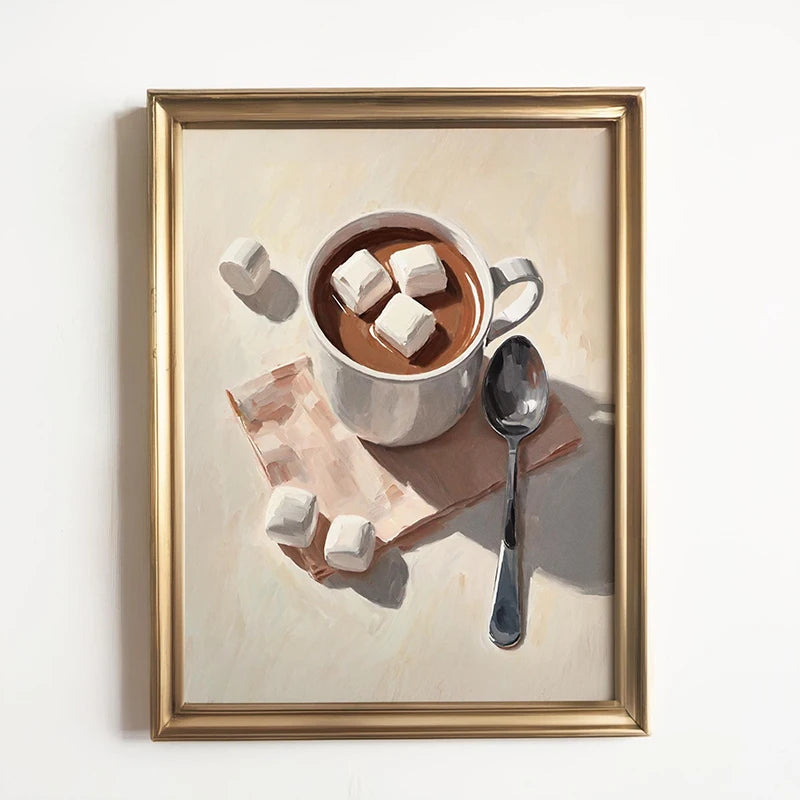 Funny Statement Piece Modern Still Life Poster Red Wine Pizza Crackers Art Print Food Wall Art Picture for Kitchen Home Decor