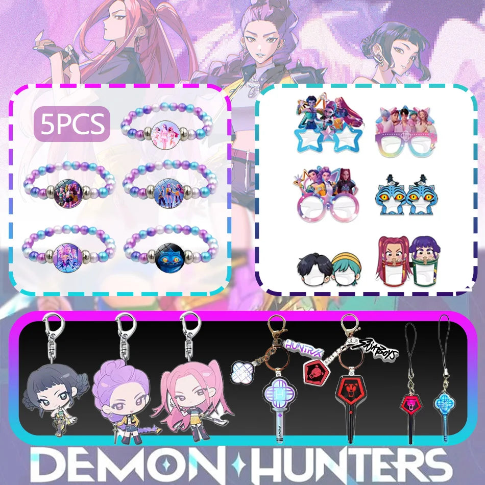 KPop Demon Hunters Standing Up Ornament Acrylic Superstar Desktop Stand Decor Anime Figures Craft Creative Gifts for Fan Lover