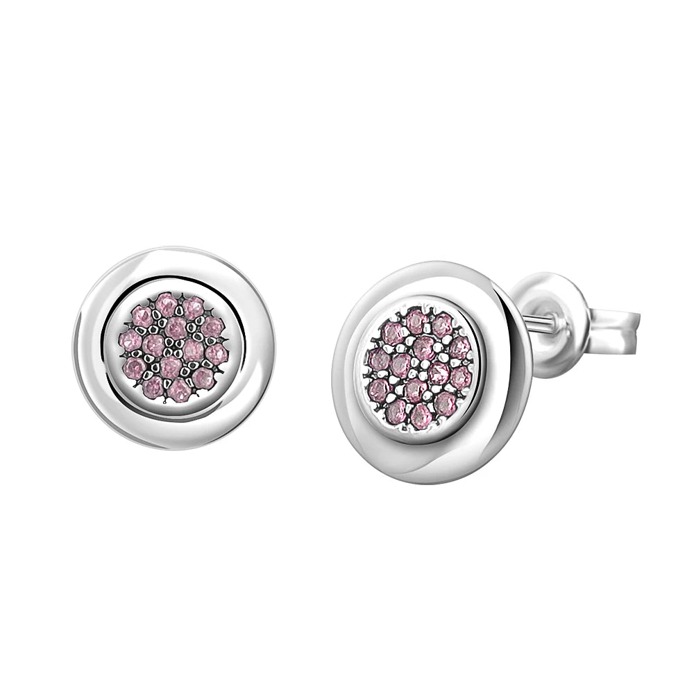 European New S925 Silver Zircon Heart-ShapedColored Earrings Suitable For Women's Holiday Exquisite Charm Jewelry Gifts