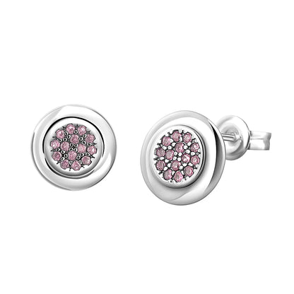 European New S925 Silver Zircon Heart-ShapedColored Earrings Suitable For Women's Holiday Exquisite Charm Jewelry Gifts