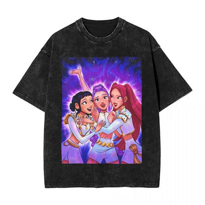 Oversized Washed T-Shirt My Little Soda Pop Saja Boys KPop Demon Hunters
