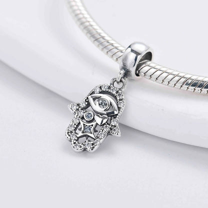 New 925 Silver Eye Palm Skull Wings Sun Pendants Charms Beads Fit Original Bracelet Accessories DIY Jewelry For Women