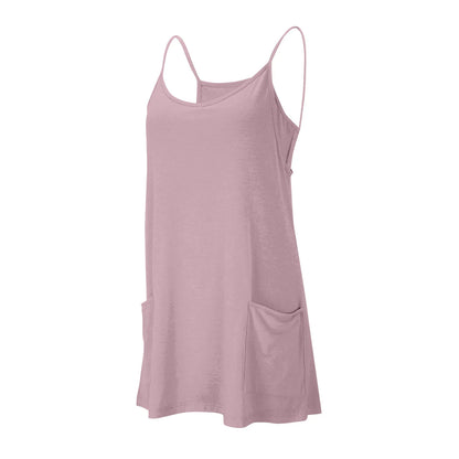 Sport Mini Dress For Women Summer Sleeveless Dress Casual Short Sundress