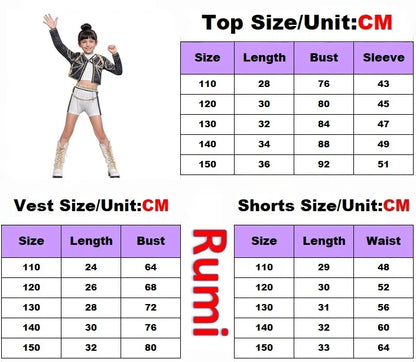 Kids K-Pop Demon Hunters Zoey Rumi Mira Costume Cosplay