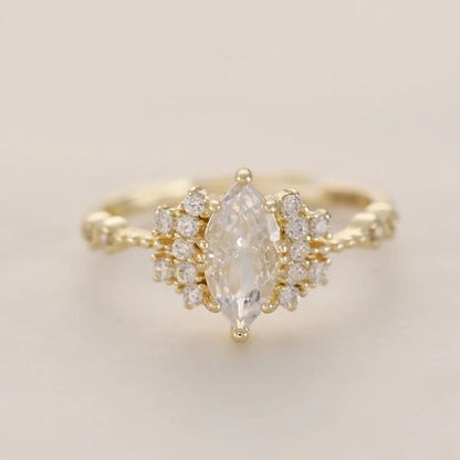 925 Sterling Silver Open Ring for Women 14K Gold Plated Boho Shiny Artificial crystal and Cubic Zirconia Daily Wear Fine Jewelry