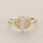 925 Sterling Silver Open Ring for Women 14K Gold Plated Boho Shiny Artificial crystal and Cubic Zirconia Daily Wear Fine Jewelry