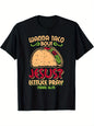 Men's Funny Taco Bout Jesus T-Shirt - Humorous Christian Tee Gift for Men