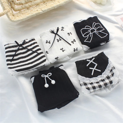 3PCS/set Cotton Bar Girl Panties Butterfly Sexy Design Unique Mid Waist Women Briefs Breathable Girls Underwear Soft Lingerie