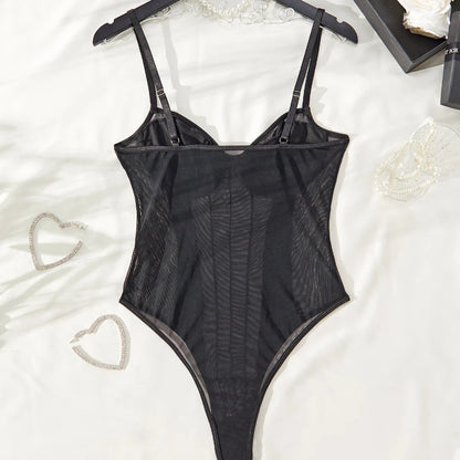 Sexy Bodysuit Lingerie Tight Fitting Women Deep V-neck Shaping Adjustable Shoulder Straps