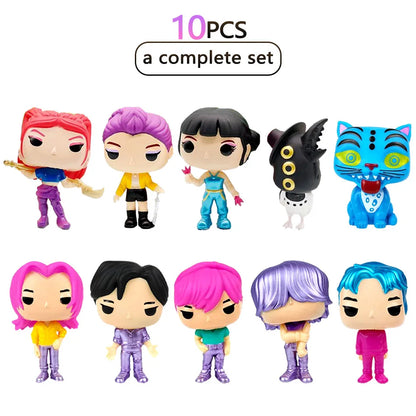 KPop Demon Hunters Standing Up Ornament Acrylic Superstar Desktop Stand Decor Anime Figures Craft Creative Gifts for Fan Lover