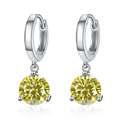 2ct Moissanite Diamond Earrings 100% S925 Sterling Sliver Orginal Drop Earring Wedding Bride Jewelry with Certificate for Women