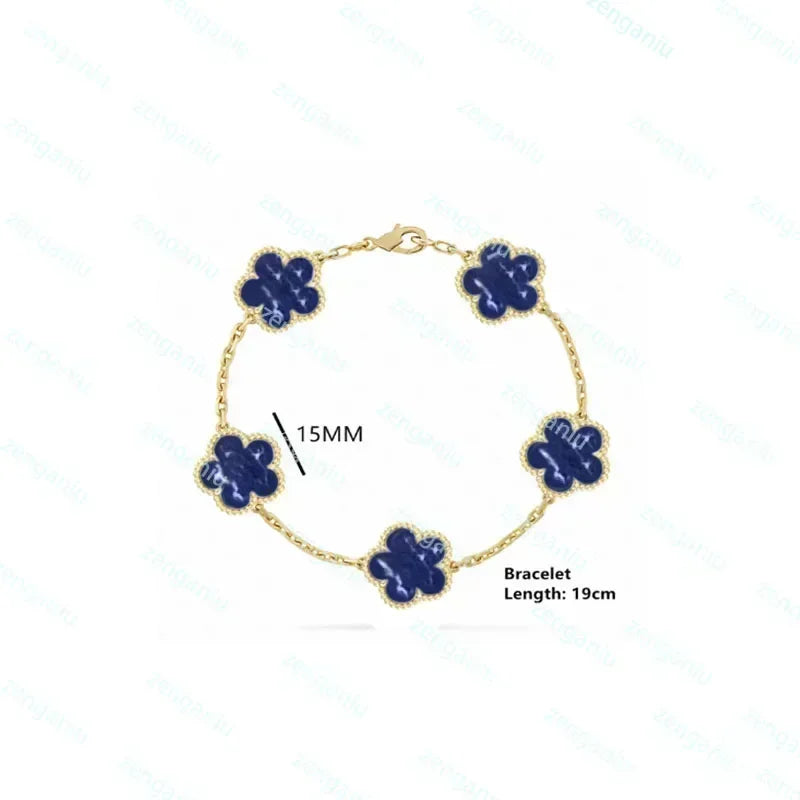 2023 New 925 Sterling Silver Women's Luxury Jewelry High Quality Pidestone Clover Bracelet Jewelry Set Free Shipping With Logo