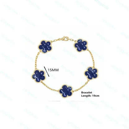 2023 New 925 Sterling Silver Women's Luxury Jewelry High Quality Pidestone Clover Bracelet Jewelry Set Free Shipping With Logo
