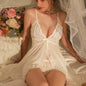 Floral Lace Split Sexy Babydoll Set