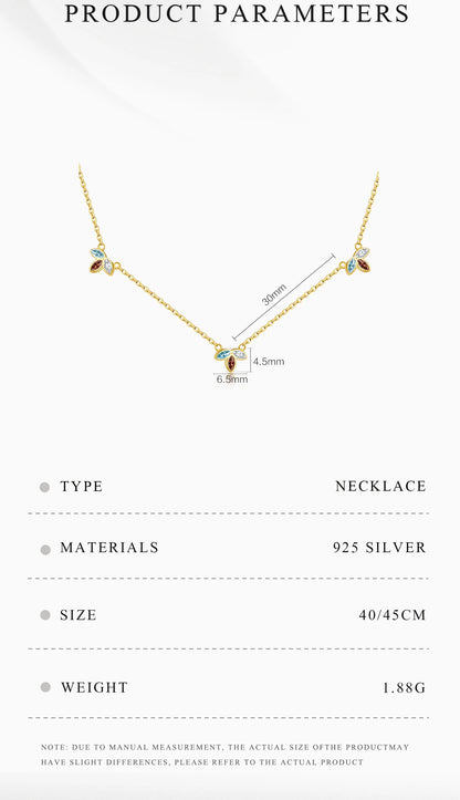 ANDYWEN 925 Sterling Silver Gold Three Zircon Queen Flower Pendant Necklace Long Choker Women Wedding Luxury FineJewelry Gift