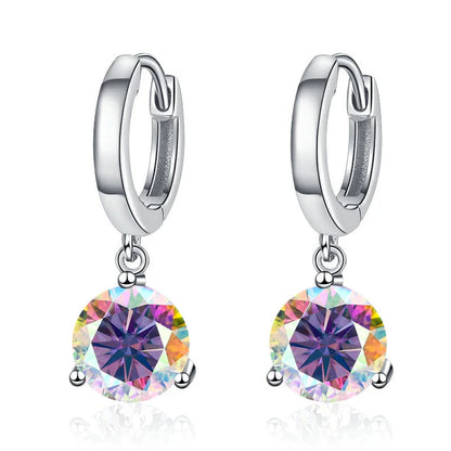 2ct Moissanite Diamond Earrings 100% S925 Sterling Sliver Orginal Drop Earring Wedding Bride Jewelry with Certificate for Women