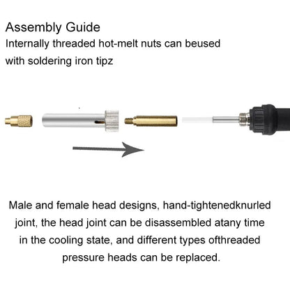 Heat Insert Nut Iron Tip TS100 TS101 Soldering Iron Tip Insert Internal Thread Head M2-M8 Brass Hot Melt Insert Nut Insertion