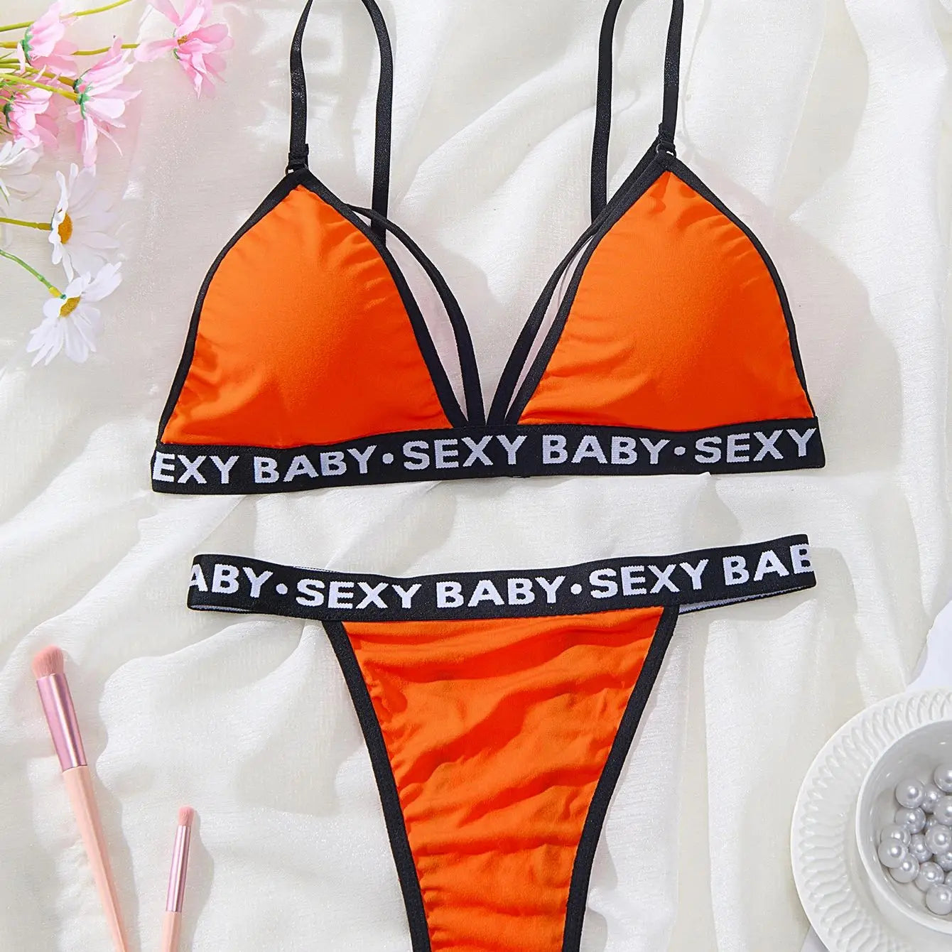 Women's Sexy Lingerie Set - Unpadded & Solid Color Collection