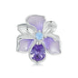 Bamoer 100% 925 Sterling Silver Romantic Crystal Butterfly Iris Charm For Women Fit Bracelet DIY Necklace Fine Jewelry Gift