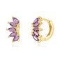 Luxury 925 Sterling Silver Ear Needle Flower Colorful Crystal Gold Earring For Women Hoop Earrings Trend Jewelry  Accessories