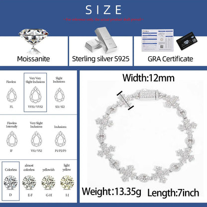 2024 New Sterling Silver 925 Charm Corss Chain Bracelets For Women Men Iced Out Moissanite Fine Jewelry Gifts