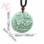 Light Green Natural Jade Flower Heart Pendant Necklace Real Jewellery Carved Gemstone Fashion Charm Amulet Gifts for Women Men