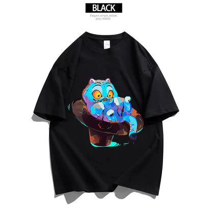 Cartoon Anime Film Kpop Demon Hunters Print T-shirt for Men Women Adult Clothes Summer Cotton Outdoor Wear Hip Hop Fashion Tops