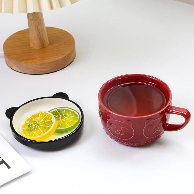 Japanese Cartoon Cat Coffee Mug With Cat Pattern Lid Small Dish Cute Breakfast Cup Creative Coffee Cup Milk Cup Gift For Girl