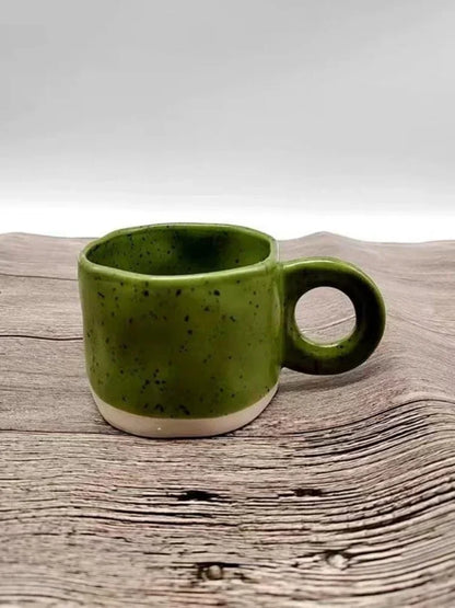250ml Ceramic Mug Ring Handl Coffee Milk Modern Print Porcelain Mug Handmade Ceramic Hot Chocolate Cup Couple Handgrip Cups