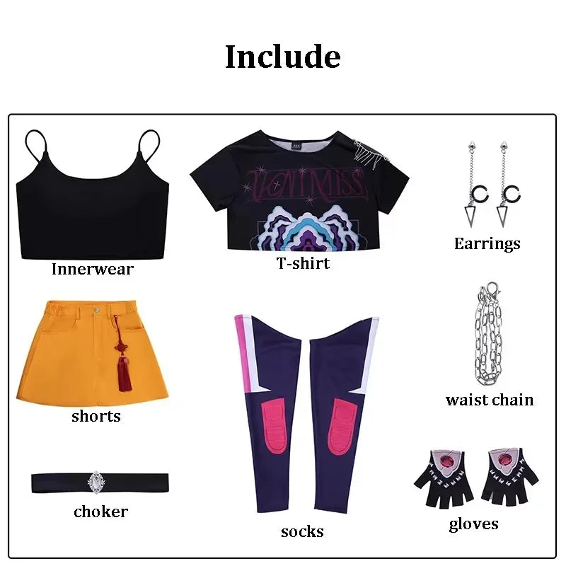 KPop Cosplay Rumi Zoey Mira Cosplay Costume for Children Girls Halloween Carnival Party Role Playing Outfits Xmas Gifts
