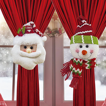 New Christmas Curtain Paste Creative  Santa Claus Curtains Pastes Adjustable Curtain Paste Decorative Drapes Curtain Accessoires