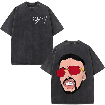 Rapper Bad Bunny Album Cover Print T-Shirt