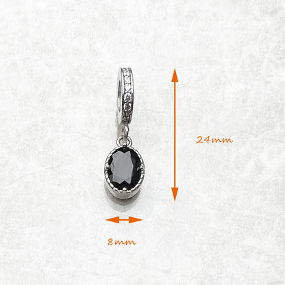 Charm Pendant Black Oval Autumn Vintage Look Europe Jewelry For Women Men Trendy Gift In 925 Sterling Silver
