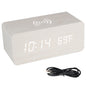 Wooden Desk Digital Clock Phone Chargers LED Display Temperature Wooden Digital Alarm Clock Wireless Charger Desk Table Clocks