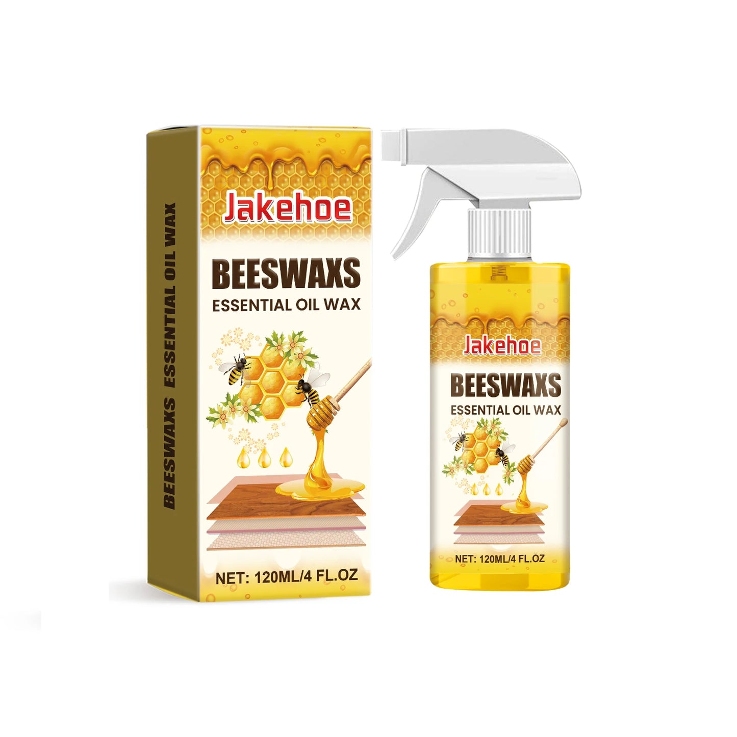 Jakehoe Beeswax Wood Polishing Spray Anti-cracked Nourishing Restoring Gloss Fresh Scent Maintainence Furniture Spray