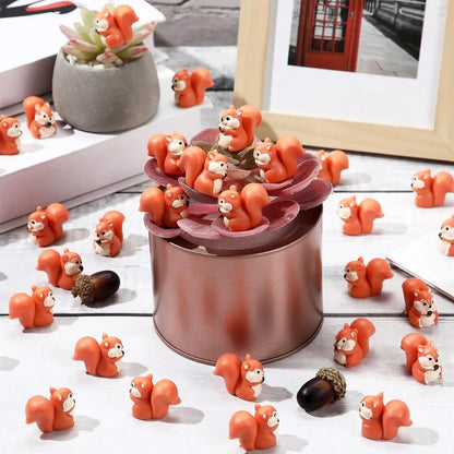 5/10 Pcs Cute Mini Resin Squirrels Miniatures, Fairy Garden Figurines Accessories, Micro Landscape DIY Craft Ornament Supplies