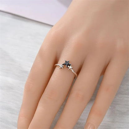 New 925 Sterling Silver Open Ring Hollow Rose Infinite Love Simple Ring Women Wedding Engagement Party Jewelry Gift
