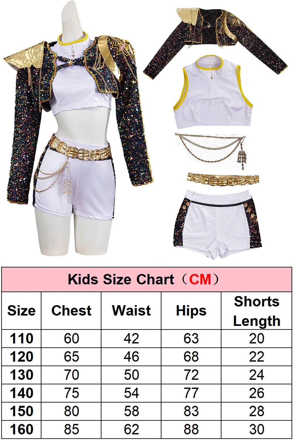 Children Zoey Mira Rumi Demon Hunters Cosplay Costume Kid Girls Disguise Halloween K-POP Group Idol