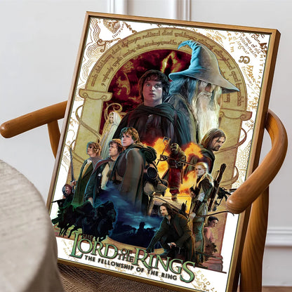 Movie L-Lord O-Of T-The R-Rings Poster Sticky Posters Retro Kraft Paper Sticker DIY Room Bar Cafe Aesthetic Art Wall Painting